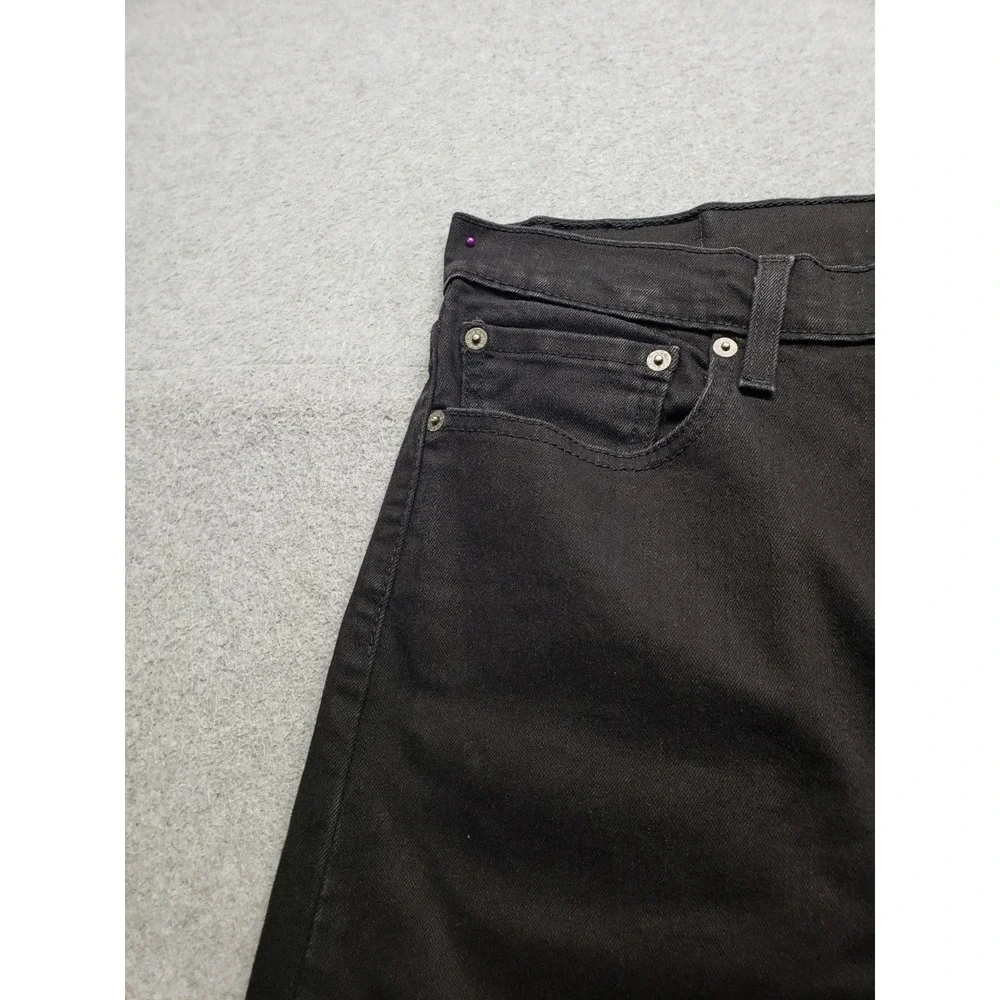 Levis Men Jean 31X30 Black Denim Slim Straight Leg Mid Rise Stretch 5 Pocket